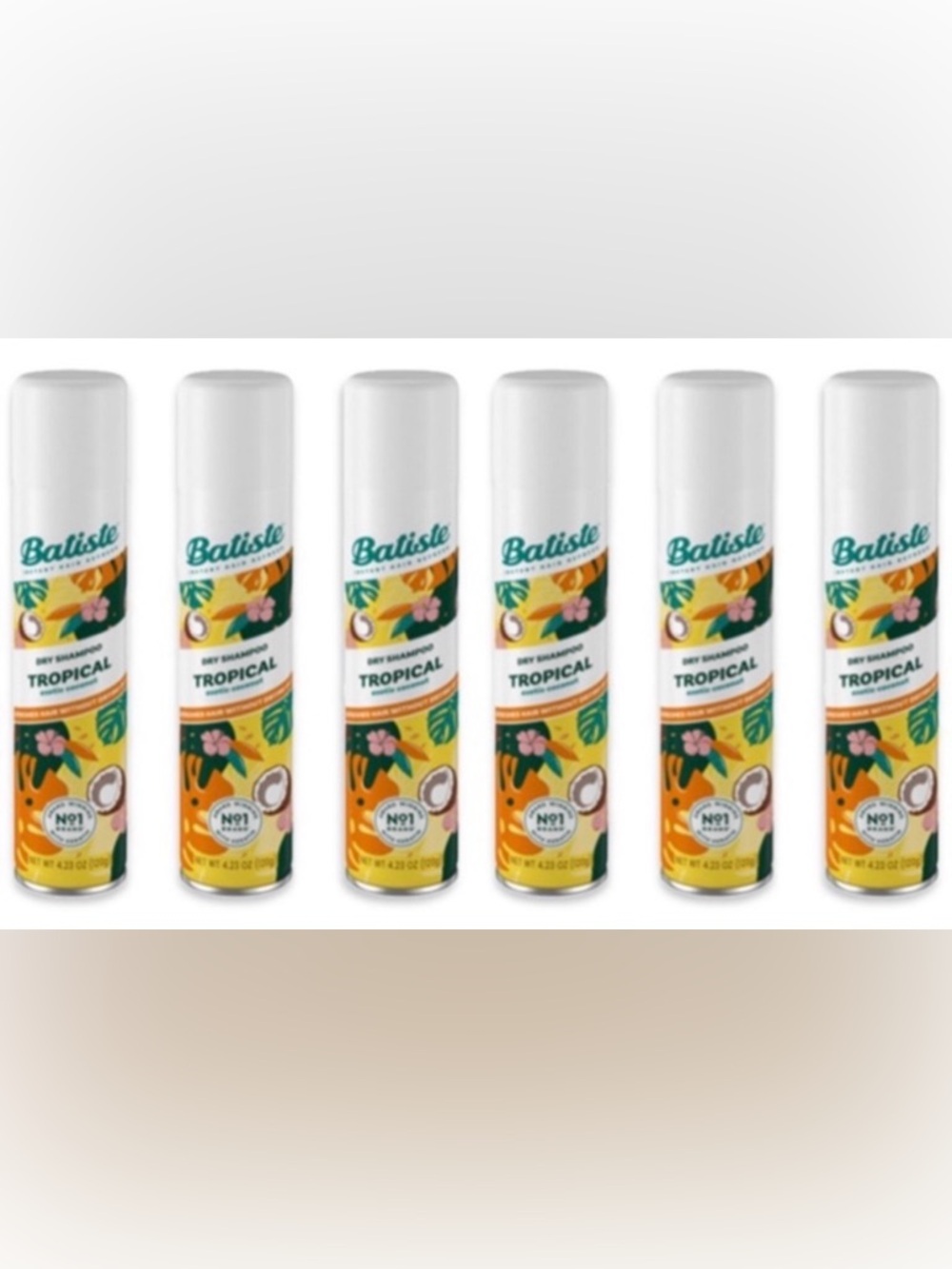NEW Lot of 6x [Batiste] TROPICAL Dry Shampoo - Full size, not travel!